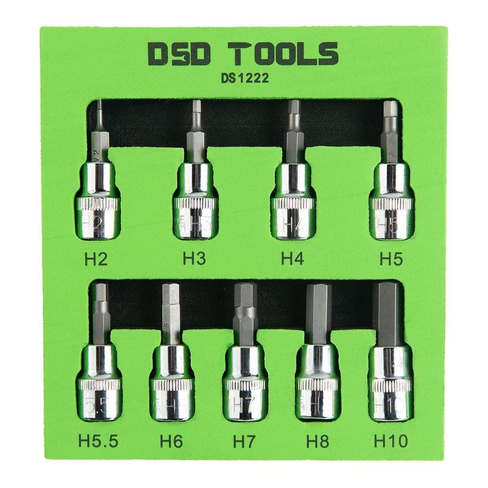 DSDTOOLS 3/8" SEŠSTŪRVEIDA GALVIŅU-UZGAĻU KOMPLEKTS